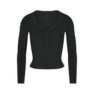 NWT - SKIMS Vintage Long Sleeve Cropped Henley (Sold Out)
